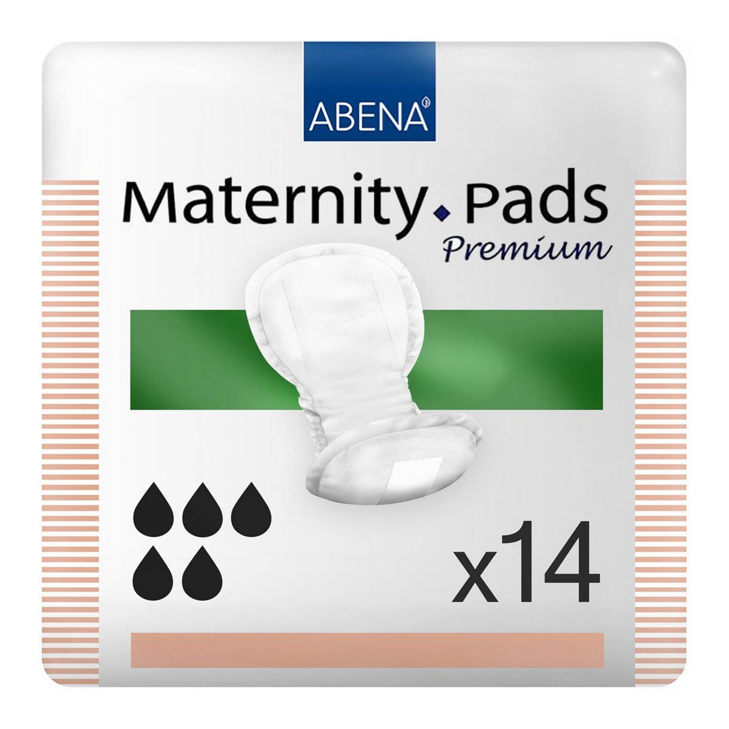 Abena™ Maternity Pad Premium Bladder Control Pad 7.9 X 17.3 Inch Heavy Absorbency Fluff / Polymer Core One Size Fits Most (1214728_BG)