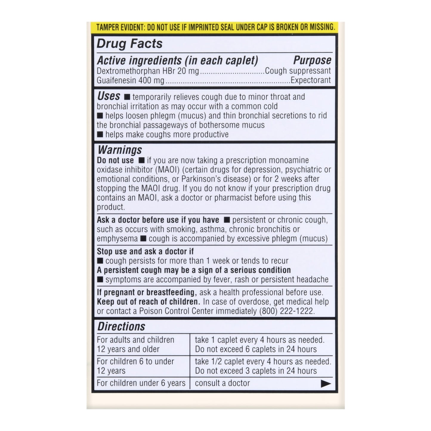 Foster & Thrive™ Cold and Cough Relief 400 mg - 20 mg Strength Tablet 50 per Box (1235099_BX)