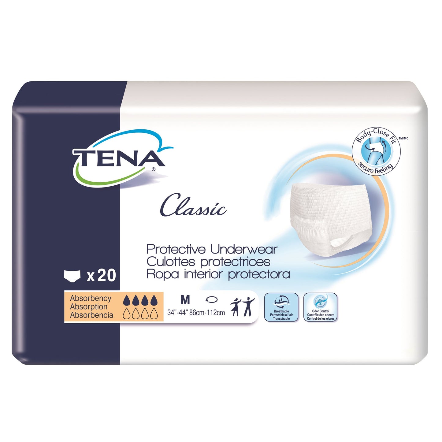 TENA® Classic Unisex Adult Absorbent Underwear Pull On with Tear Away Seams Medium Disposable Moderate Absorbency (959415_PK)