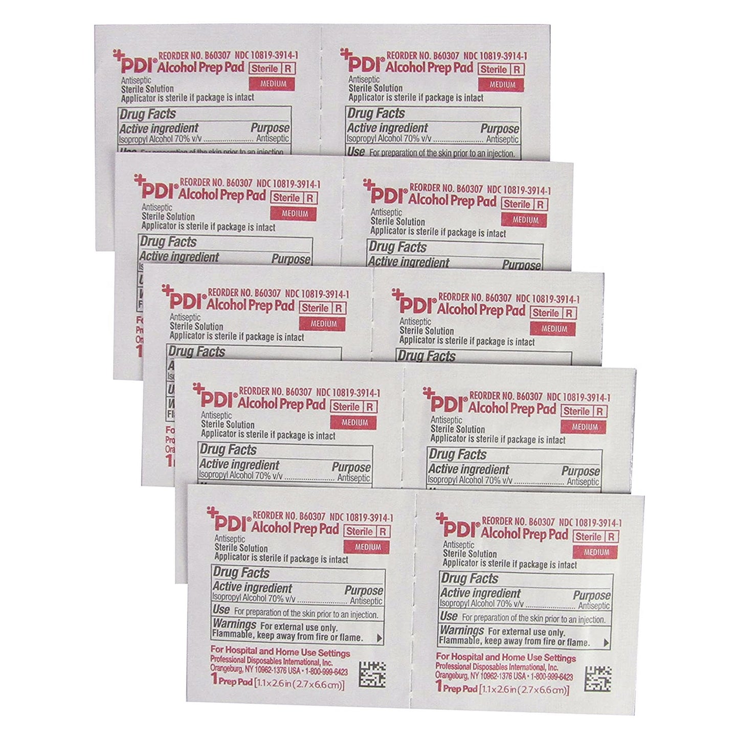 PDI® Alcohol Prep Pad 70% Strength Isopropyl Alcohol Individual Packet Medium Sterile (173778_BX)