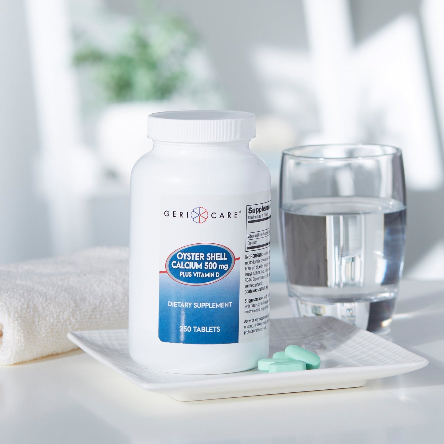 Geri-Care® Joint Health Supplement Oyster Shell 200 IU - 500 mg Strength Tablet 250 per Bottle (689189_CS)