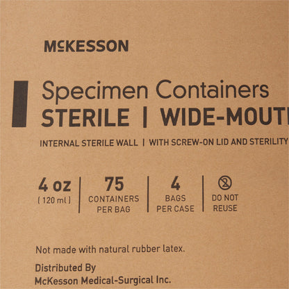 McKesson Specimen Container for Pneumatic Tube Systems 120 mL (4 oz.) Screw Cap Sterile (503927_EA)