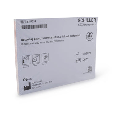 Schiller™ Recording Chart Paper Z-Fold Red Grid (1132903_EA)