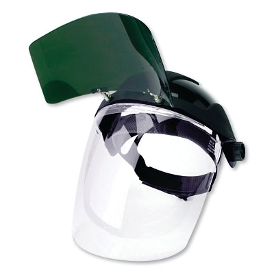 SureWerx® DP4™ Series Multi-Purpose Faceshield, Flip-Up IR Window & Ratcheting Headgear, AF/Clear, Shade 6 IR, 9 in H x 12.125 in L (851-S32161)