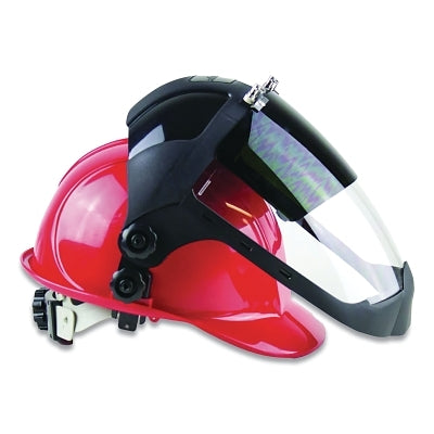 SureWerx® DP4™ Series Multi-Purpose Faceshield, Flip-Up IR Window & Unv Hard Hat Slot Adaptor, AF/Shade 6, Clr, 9 in W x 12.125 in L (851-S32162B)