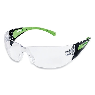 SureWerx® XM300 Series Protective Eyewear Safety Glasses, Clear Lens, Polycarbonate, Blk/Grn Frame (851-S71100)