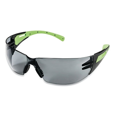 SureWerx® XM300 Series Protective Eyewear Safety Glasses, Smoke Lens, Polycarbonate, Blk/Grn Frame (851-S71101)