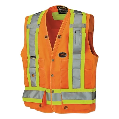 SureWerx® 6692AU/6693AU HV Woven 150D Multi-Pocket Surveyor Vest, 2X-Large, Orange (852-V1010151U-2XL)