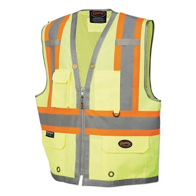 SureWerx® 6672U/6673U HV 300D Oxford w/Mesh Back Surveyor Vest, 4X-Large, Green (852-V1010260U-4XL)