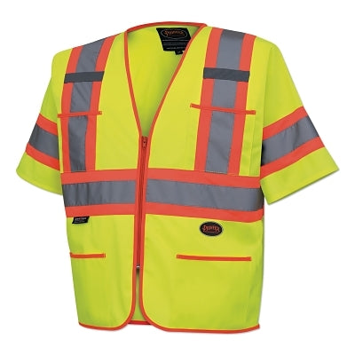 SureWerx® 6690U/6691U HV Polyester Tricot Sleeved Safety Vest, 3X-Large, Yellow (852-V1023560U-3XL)