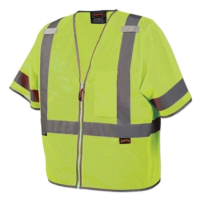 SureWerx® 6790U/6791U Hi-Vis Mesh Short Sleeved Safety Vest, 4X-Large, Green (852-V1023960U-4XL)