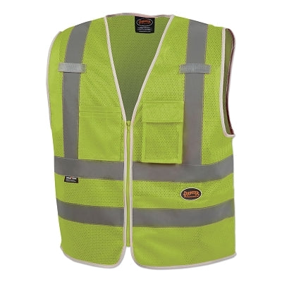 SureWerx® 6853U/6854U Mesh Multi-Pocket Safety Vest, 5X-Large, Green (852-V1025260U-5XL)