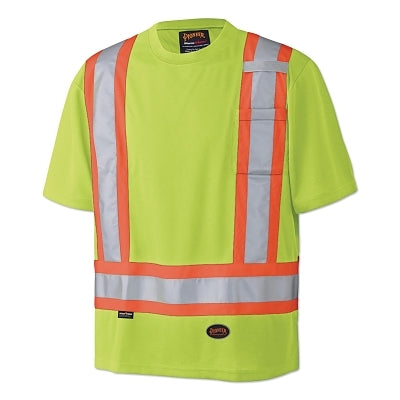 SureWerx® 6990U/6991U Birdseye Hi-Viz Safety T-Shirt, Short Sleeves, 5X-Large, Yellow/Green (852-V1051160U-5XL)