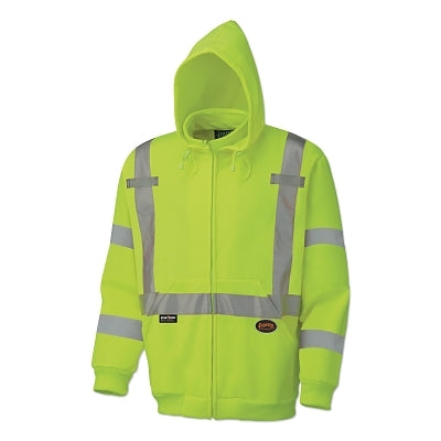 SureWerx® 6924AU/6925AU Hi-Viz Safety Polyester Fleece Hoodie, Zipper Front, 3X-Large, Yellow/Green (852-V1060461U-3XL)