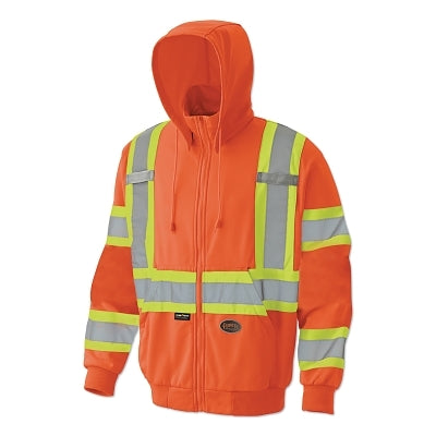 SureWerx® 6940U/6941U Hi-Viz Safety Micro Fleece Zip Hoodie, Large, Orange (852-V1060550U-L)