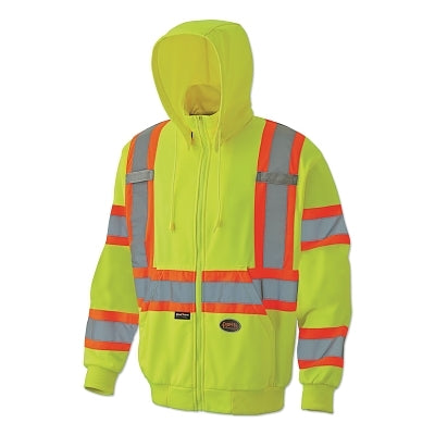 SureWerx® 6940U/6941U Hi-Viz Safety Micro Fleece Zip Hoodie, Medium, Yellow/Green (852-V1060560U-M)