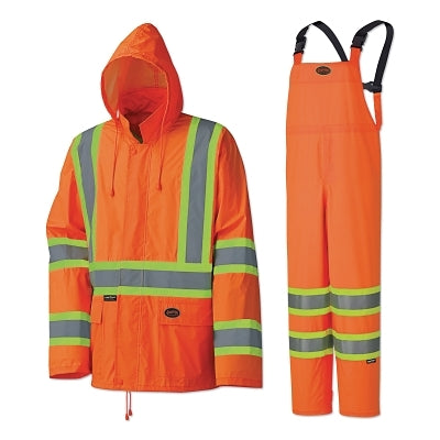 SureWerx® 5598U/5599U 2-Piece Hi-Vis Lightweight Waterproof Suit, 0.35 mm, Hi-Vis Orange, 2XL (852-V1080150U-2XL)