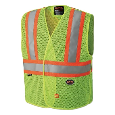 SureWerx® 6914AU/6916AU Hi-Vis Flame Resistant Vest, Size 4X-Large/5X-Large, Yellow/Green (852-V2510860U-45XL)