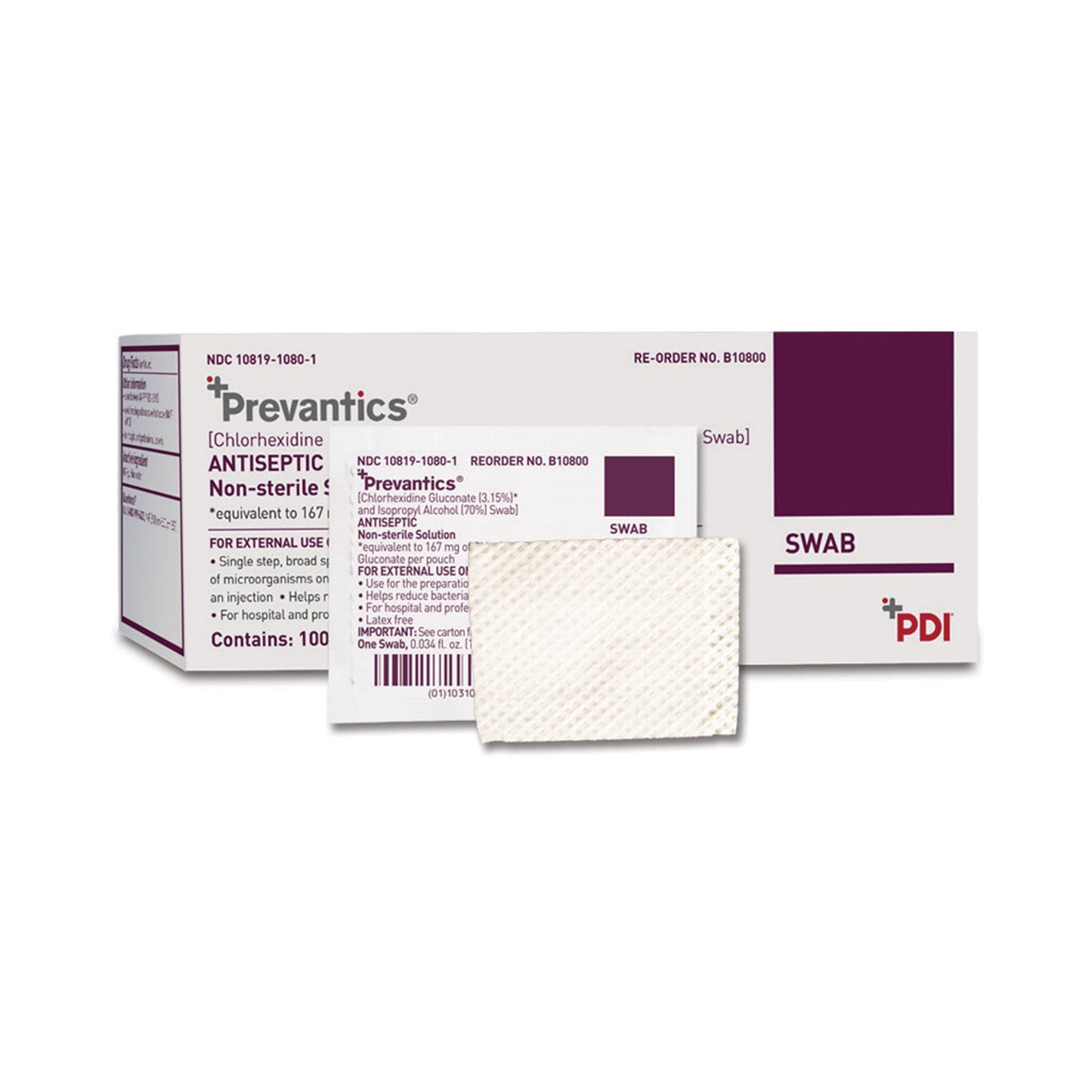 Prevantics® Antiseptic Prep Pad 3.15% / 70% Strength CHG (Chlorhexidine Gluconate) / Isopropyl Alcohol Individual Packet NonSterile (532824_BX)