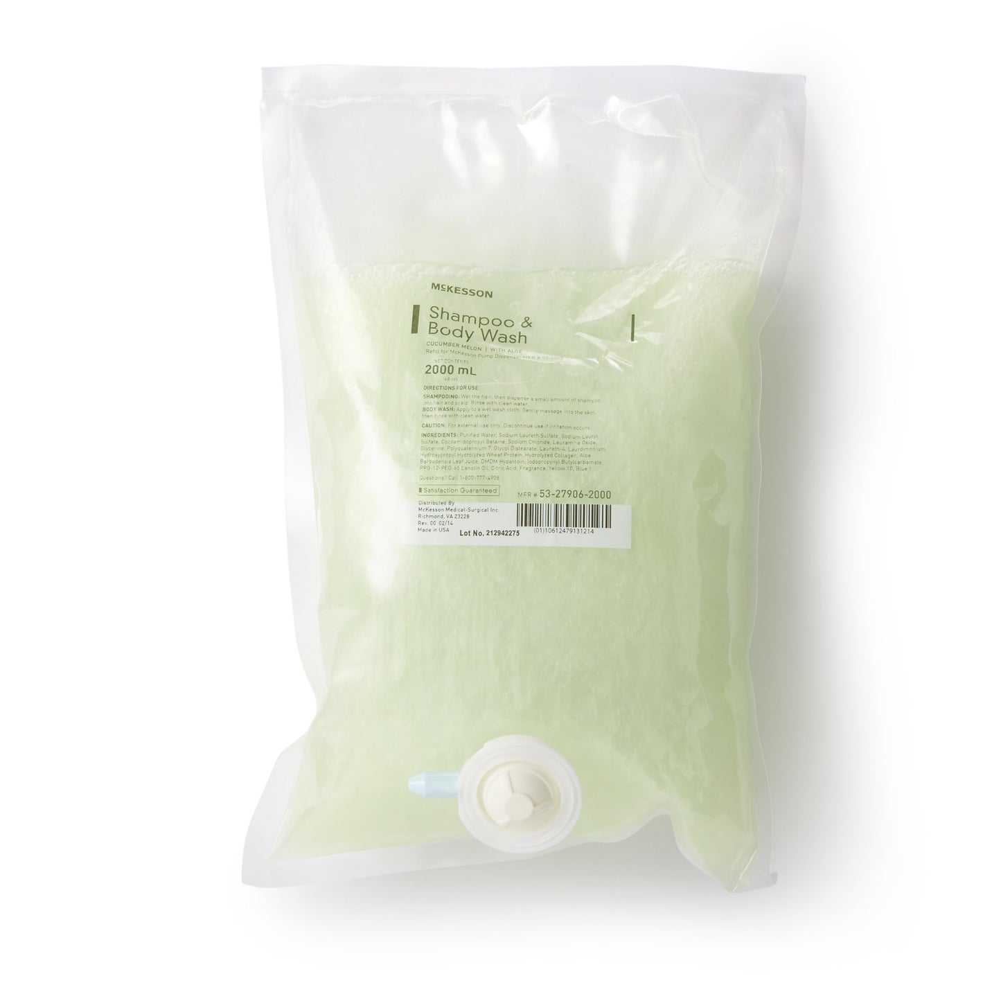 McKesson Shampoo and Body Wash 2,000 mL Dispenser Refill Bag Cucumber Melon Scent (468271_CS)