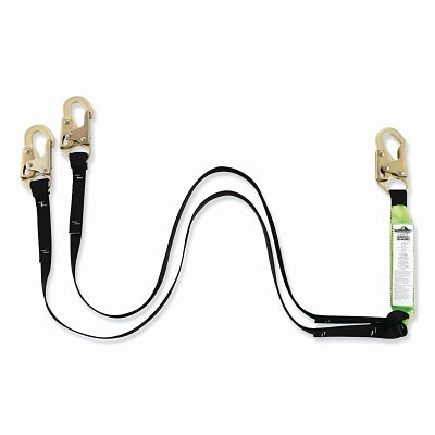 SureWerx® Shock Absorbing Lanyard, 6 ft, Steel Snap Hook, 310 lb, Steel Snap Hook, 2 Legs (853-V8104406)