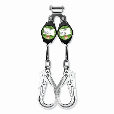 SureWerx® Class A Dual Self-Retracting Lifeline, 6 ft, Dual Harness Connector, 300 lb, Aluminum Form Hook, 2 Legs (853-V845526006LE)
