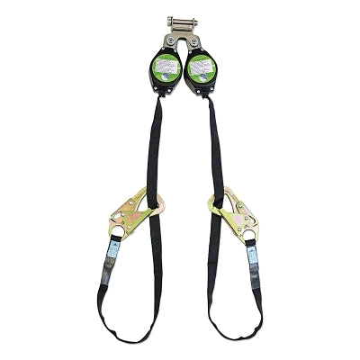 SureWerx® Tie-Back Self-Retracting Lifeline Device, 9 Ft, Dual Harness connector, 300 lb, Steel Tie-Back Snap Hook, 2 Legs (853-V845528009TB)