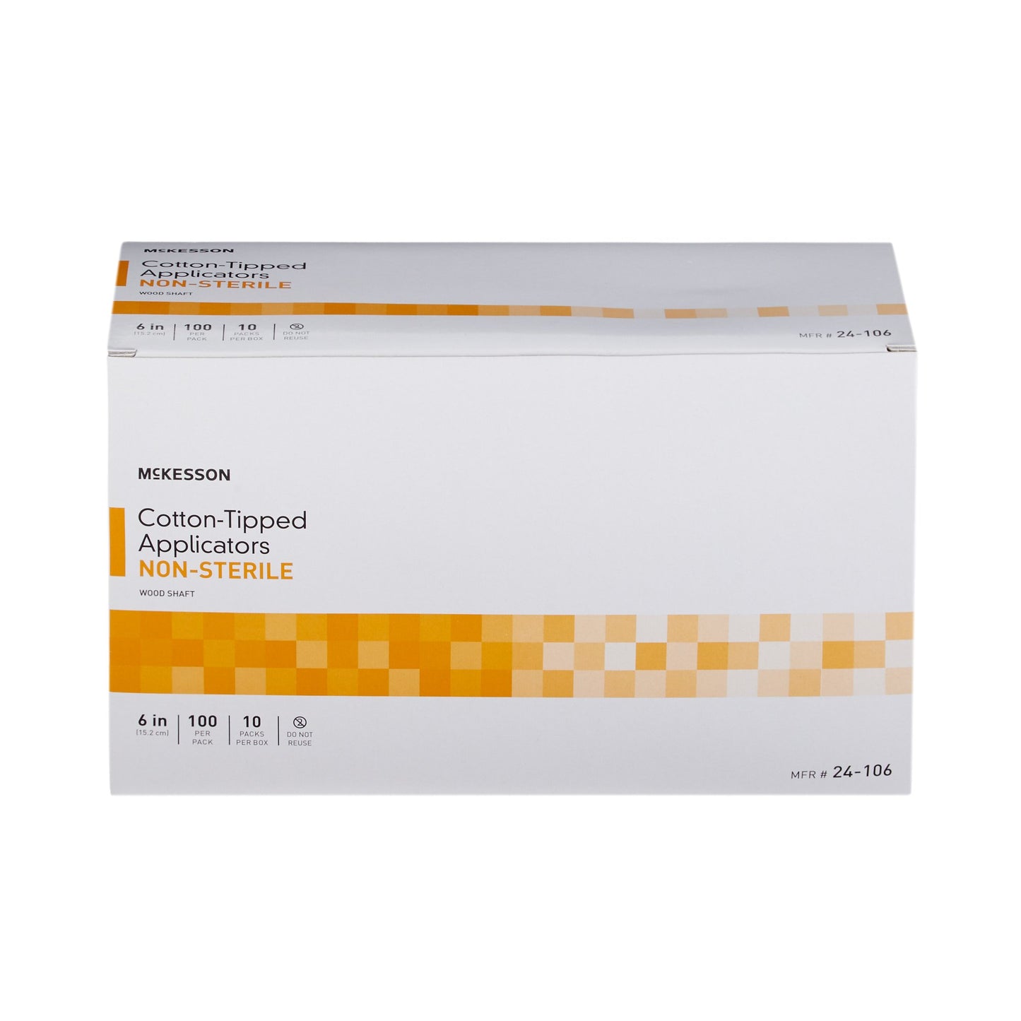 McKesson Swabstick Cotton Tip Wood Shaft 6 Inch NonSterile 100 per Pack (508716_BX)
