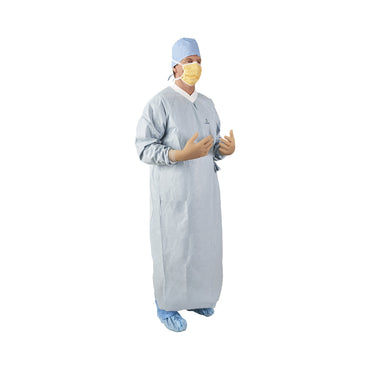 Aero Chrome Surgical Gown with Towel Large Silver Sterile AAMI Level 4 Disposable (1059355_CS)