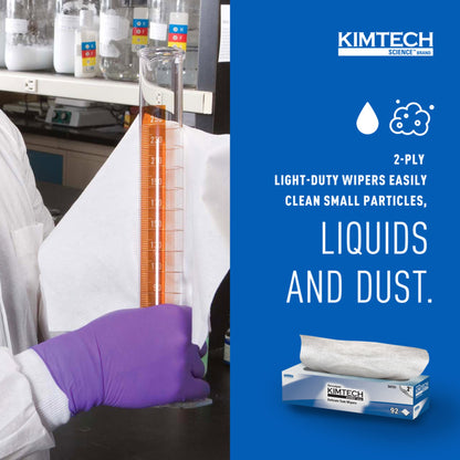 Kimtech Science Kimwipes Delicate Task Wipe Light Duty 90 Count Box 14-7/10 X 16-3/5 Inch NonSterile Disposable (52386_CS)