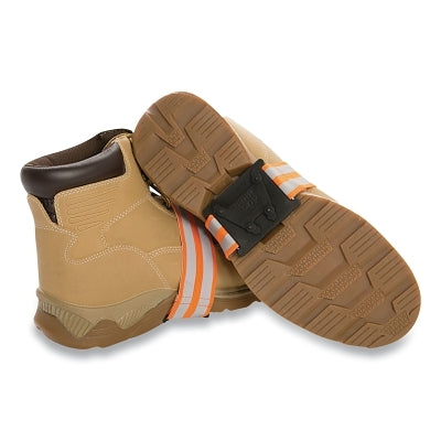 SureWerx® Qwik Grip Mid-Sole Traction Aid, Non-Defined Heel, Rubber, Tungsten Carbide, Elastic, Black/Hi-Vis Orange, One Size Fits Most (857-V3551170-OS)