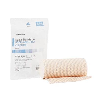 McKesson Elastic Bandage 4 Inch X 5 Yard Single Hook and Loop Closure Tan Sterile Standard Compression (471793_EA)