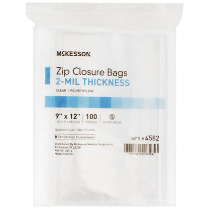 McKesson Reclosable Bag 9 X 12 Inch Polyethylene Clear Zipper Closure (911644_BX)