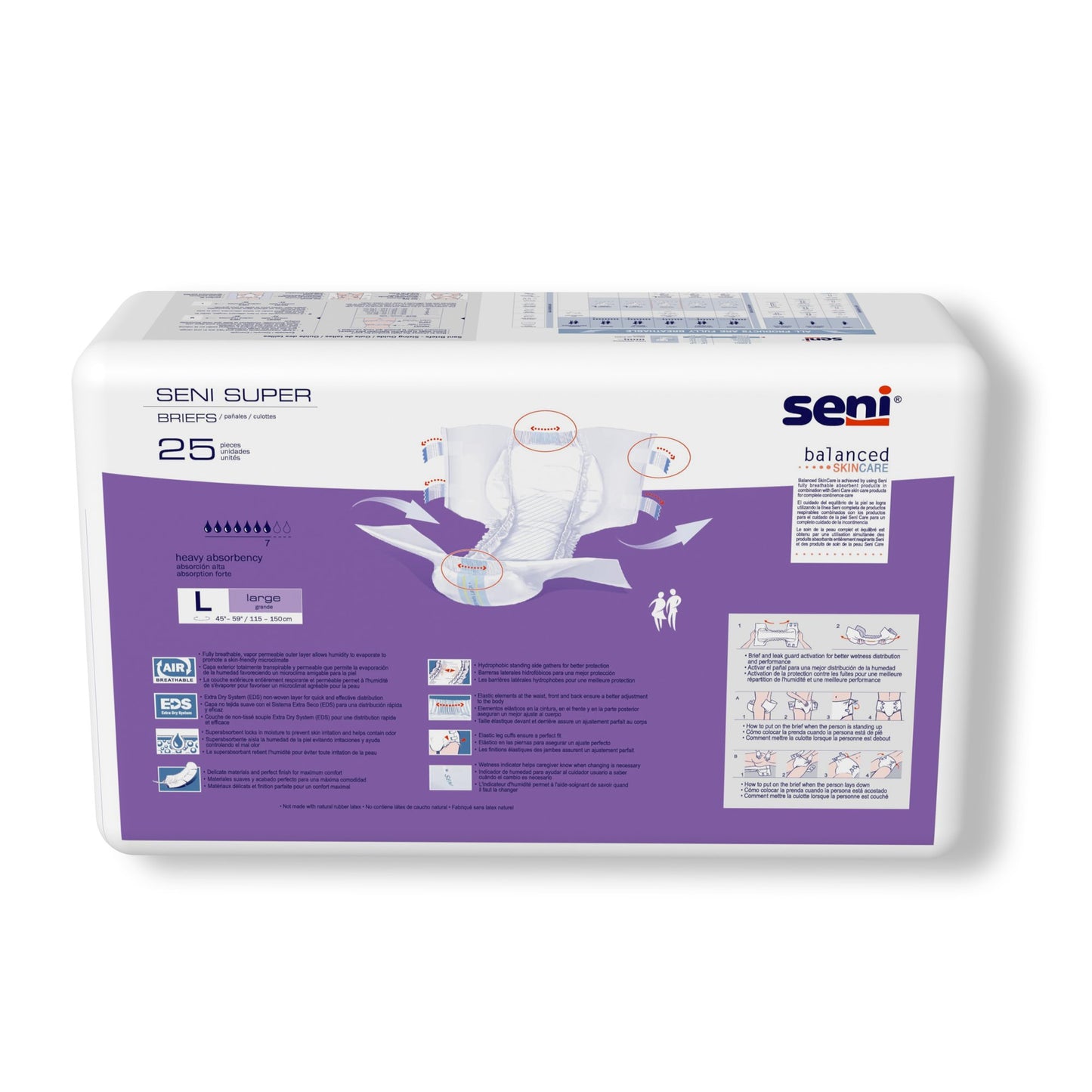 Seni® Super Unisex Adult Incontinence Brief Large Disposable Heavy Absorbency (1163862_CS)