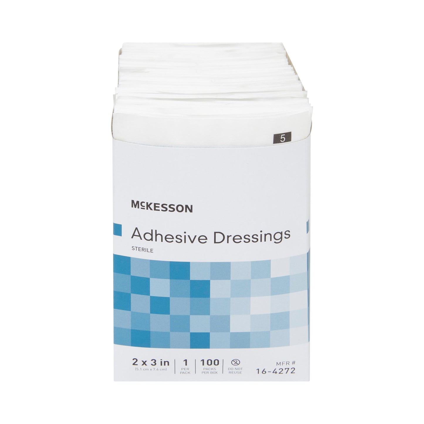 McKesson Non-Adherent Dressing with Adhesive 2 X 3 Inch Sterile 1 per Pack (1088663_BX)