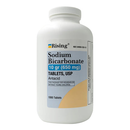 Rising Pharmaceuticals Sodium Bicarbonate 650 mg Tablet 1,000 Tablets (1171950_BT)