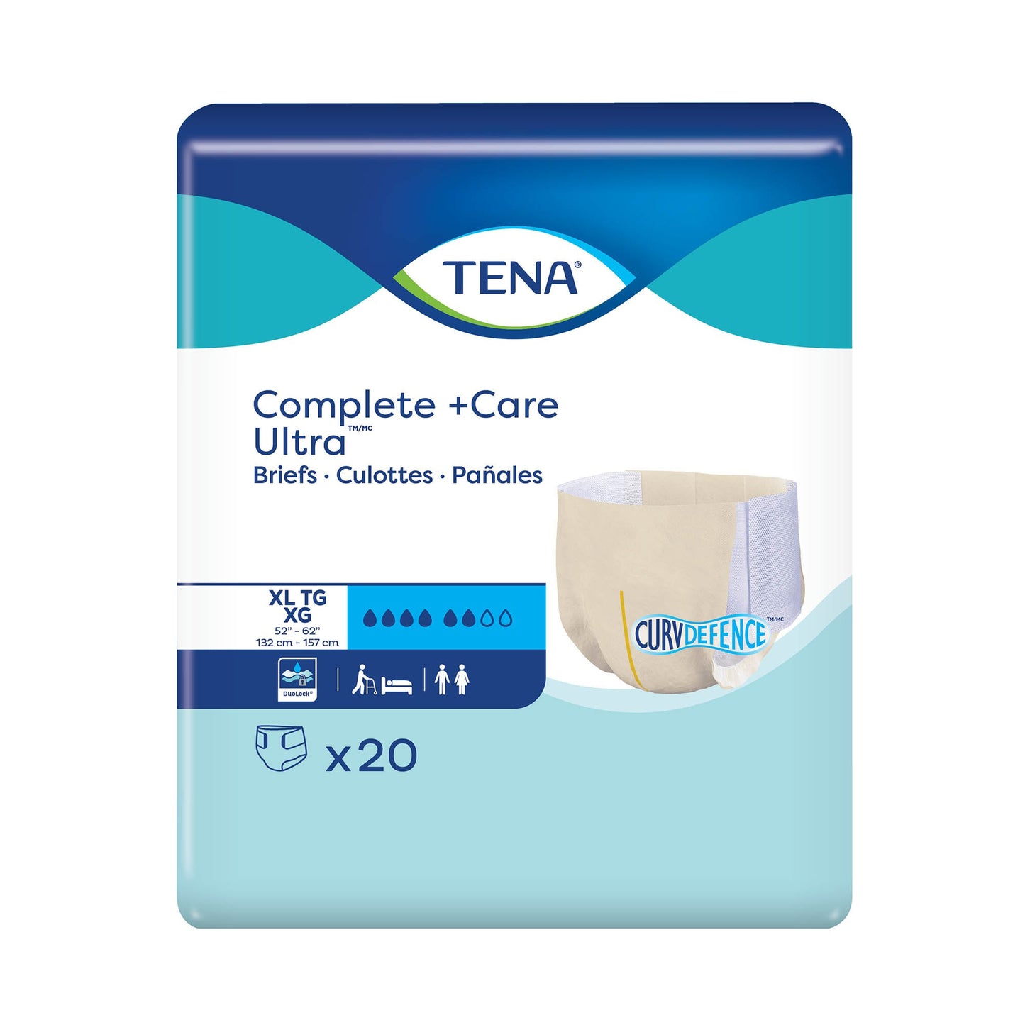 TENA Complete + Care Ultra™ Unisex Adult Incontinence Brief X-Large Disposable Moderate Absorbency (1243826_CS)