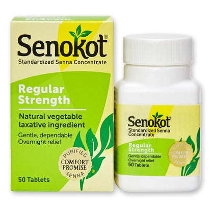 Senokot® Laxative Tablet 50 per Bottle 8.6 mg Strength Sennosides (830858_BT)