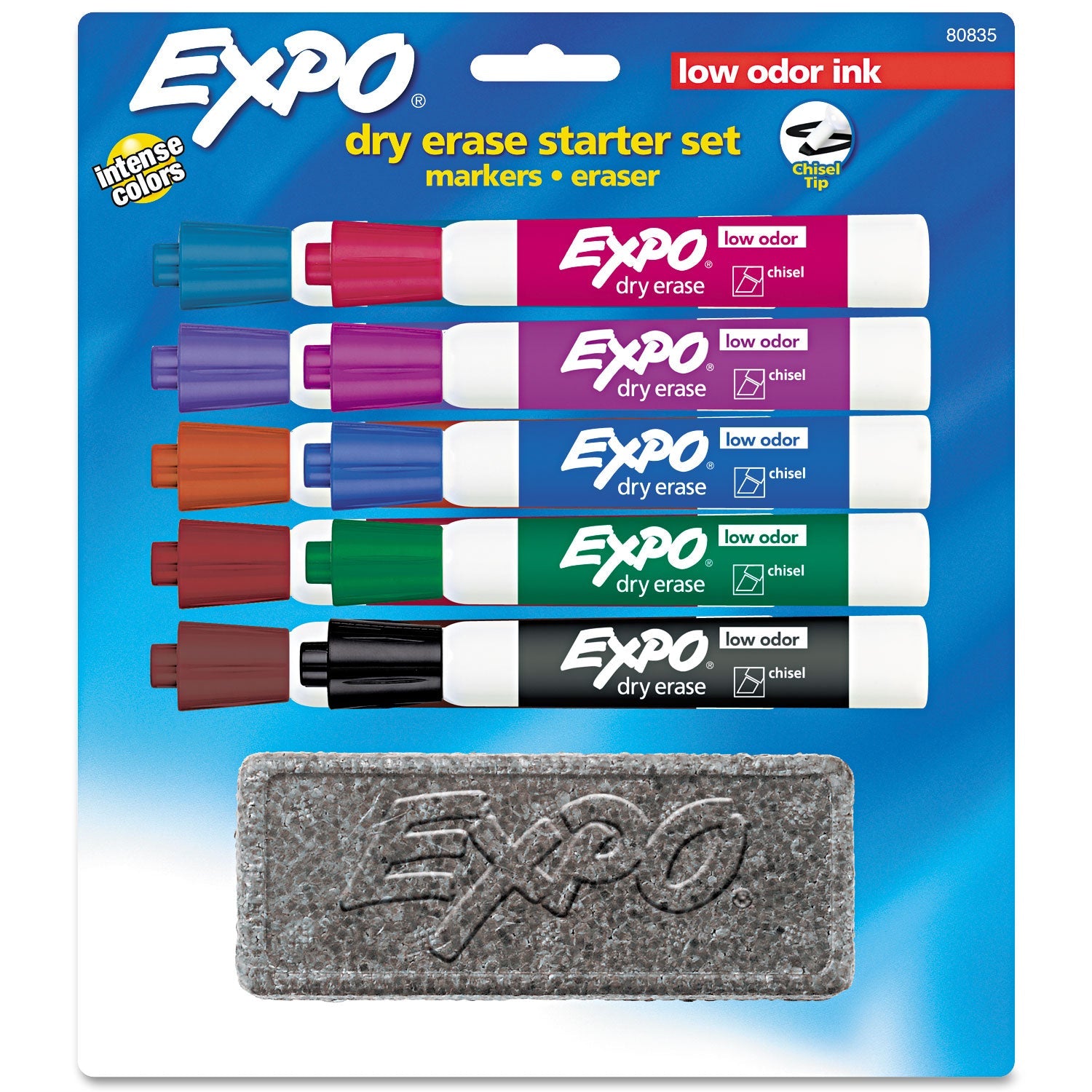 expo-r-low-odor-dry-erase-10-color-marker-and-eraser-set-broad-chisel-tip-assorted-colors-10-set-san80835_1