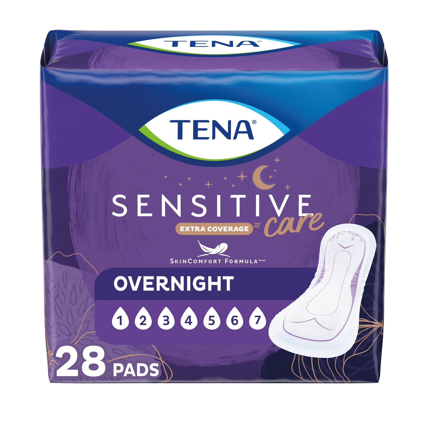 TENA® Sensitive Care Extra Coverage Bladder Control Pad 16 Inch Length Heavy Absorbency Super Absorbent Core One Size Fits Most (1009261_CS)