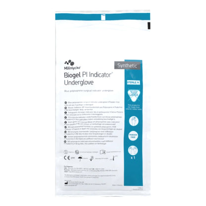 Biogel® PI Indicator® Underglove Surgical Underglove Size 8.5 Sterile Polyisoprene Standard Cuff Length Smooth Blue Chemo Tested (689036_BX)