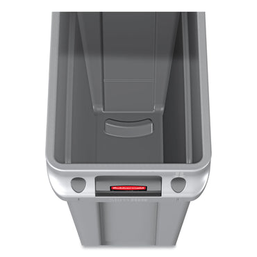 Rubbermaid® Commercial Slim Jim with Venting Channels, 16 gal, Plastic, Beige, 4/Carton (RCP1971259CT)