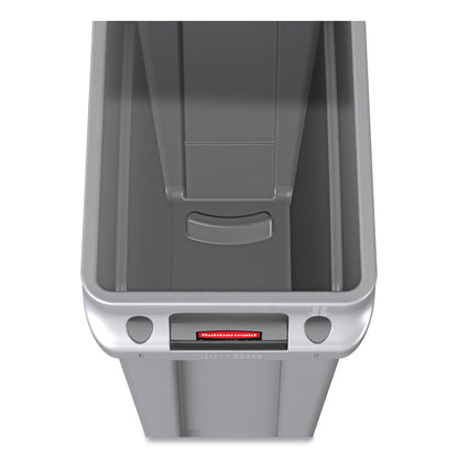 Rubbermaid® Commercial Slim Jim with Venting Channels, 16 gal, Plastic, Beige, 4/Carton (RCP1971259CT)