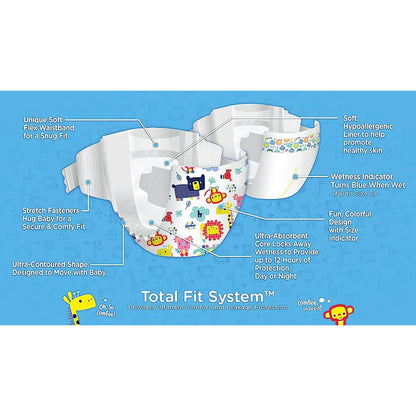 Comfees® Unisex Baby Diaper Size 4 Disposable Moderate Absorbency (993246_CS)