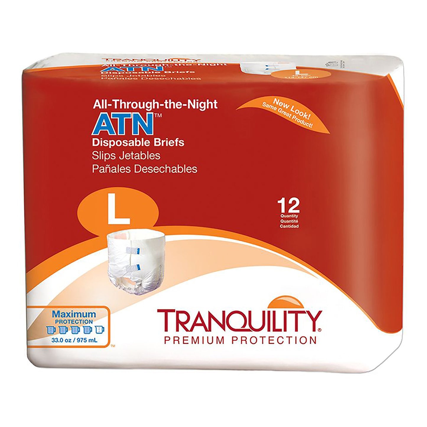 Tranquility® ATN Unisex Adult Incontinence Brief Large Disposable Heavy Absorbency (665234_CS)