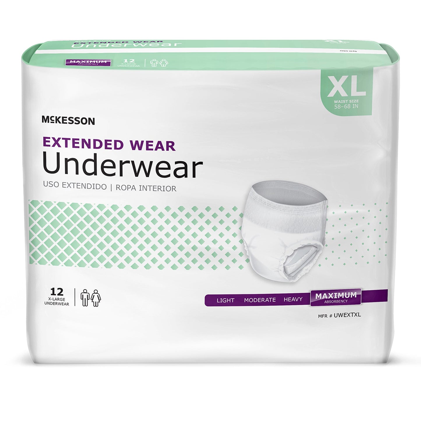 McKesson Unisex Adult Absorbent Underwear Pull On with Tear Away Seams X-Large Disposable Heavy Absorbency (1123840_CS)
