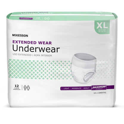 McKesson Unisex Adult Absorbent Underwear Pull On with Tear Away Seams X-Large Disposable Heavy Absorbency (1123840_BG)