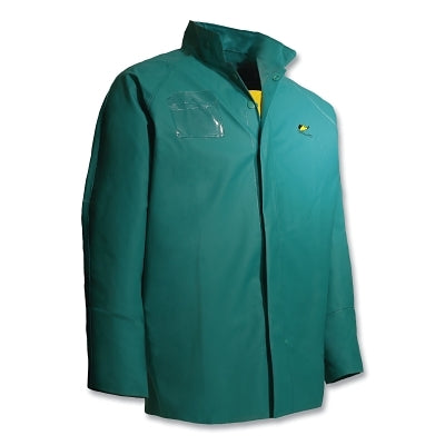 Dunlop® Protective Footwear Chemtex Jacket with Hood Snaps, Large, PVC, Green (868-7103200LG)