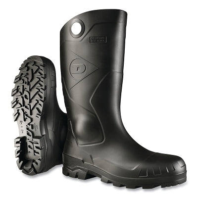 Dunlop® Protective Footwear Chesapeake Rubber Boots, Steel Toe, Unisex 4, 14 in Boot, PVC, Black (868-867760004)