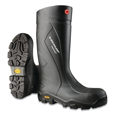 Dunlop® Protective Footwear Purofort® Expander with Vibram® Boots, Steel Toe, Men's 12, 16 in Boot, Polyurethane, Gray (868-EC02A3312)